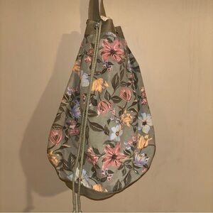 Y2K GAP Floral Drawstring Bag Cottagecore 100% Cotton Sling Bag